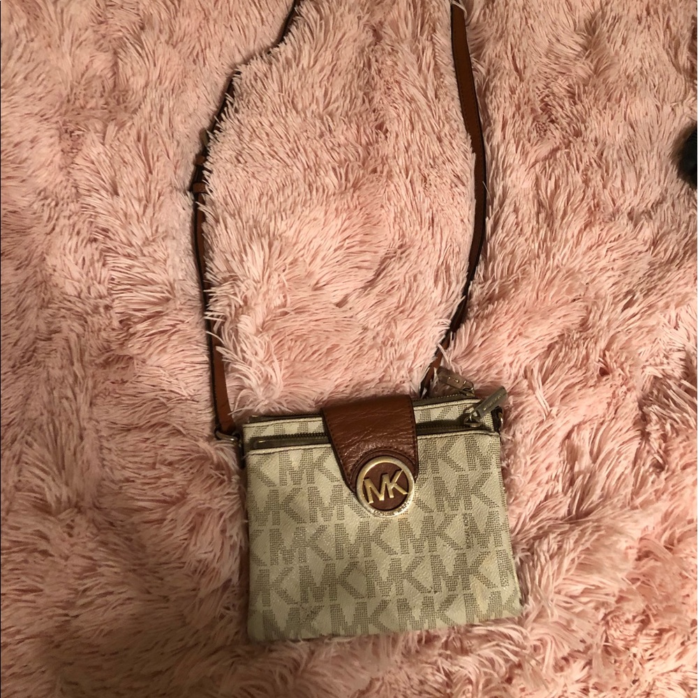 Tan and cream Michael kors satchel
